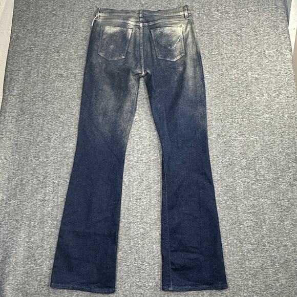 Hudson Jeans Womens 32 Barbara Bootcut Dark Blue with Gold Dust Festival Stretch - Picture 2 of 7